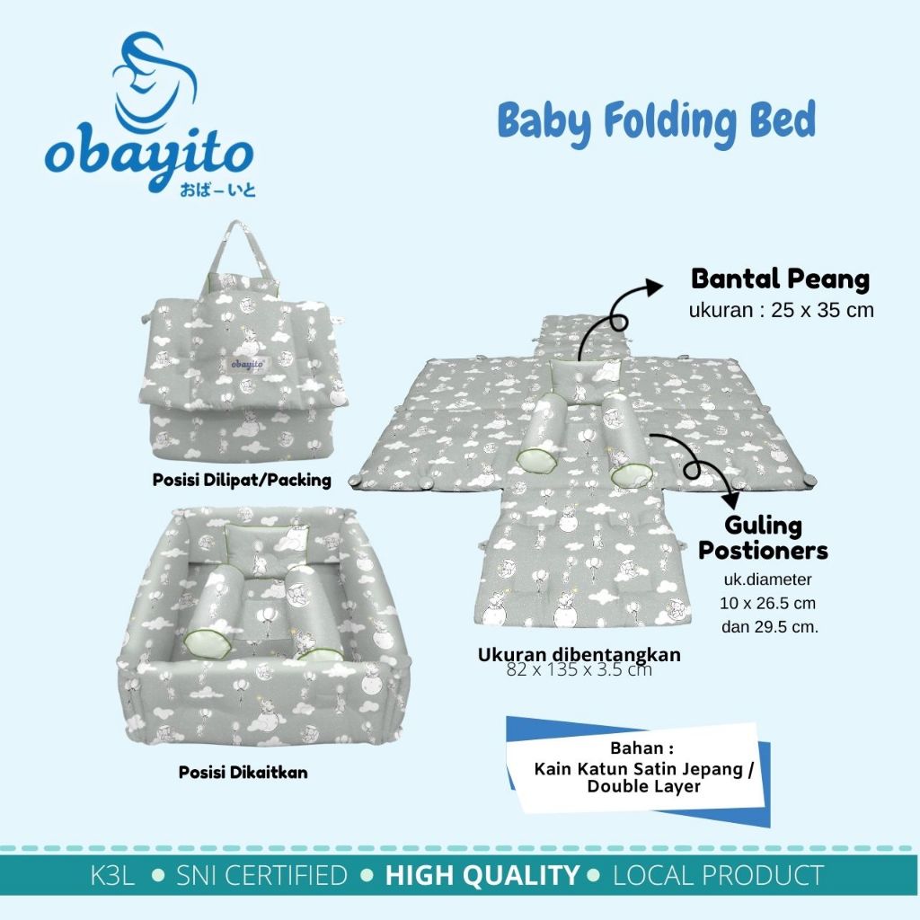 OBAYITO By Obayito Baby Folding Bed OB-0107-B