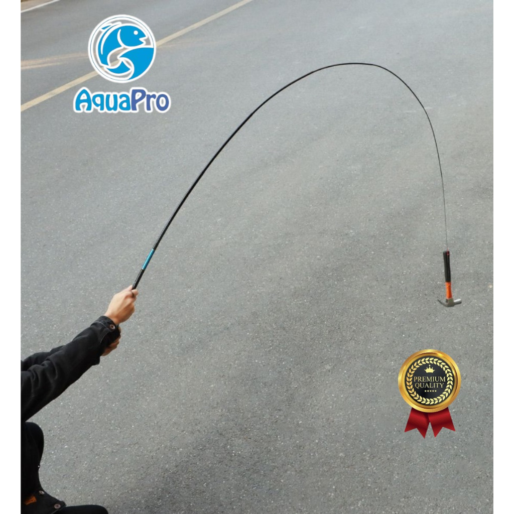 AquaPro Joran Tegek 1.80M - 5.40M Joran Pancing Kualitas Tinggi Super Ringan Serat Kaca Keras Tangan Pancing Portabel Teleskopik Pancing