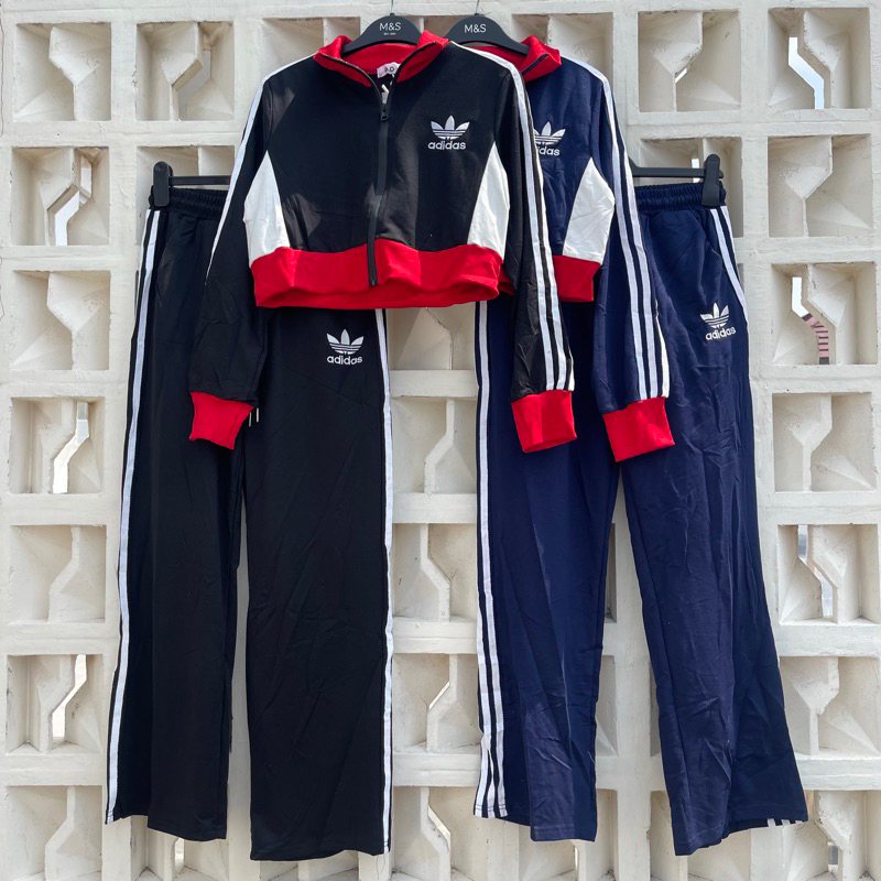 Setelan adidas jaket crop
