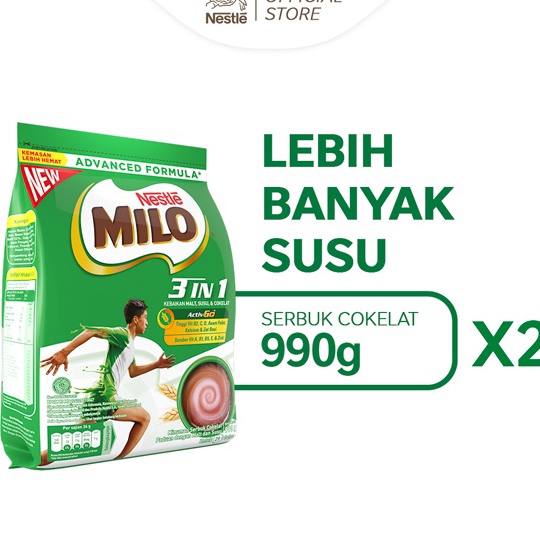 

Laris MILO 3in1 ACTIV-GO Susu Coklat Pouch 990 Gr x 2pcs ➾❃❇