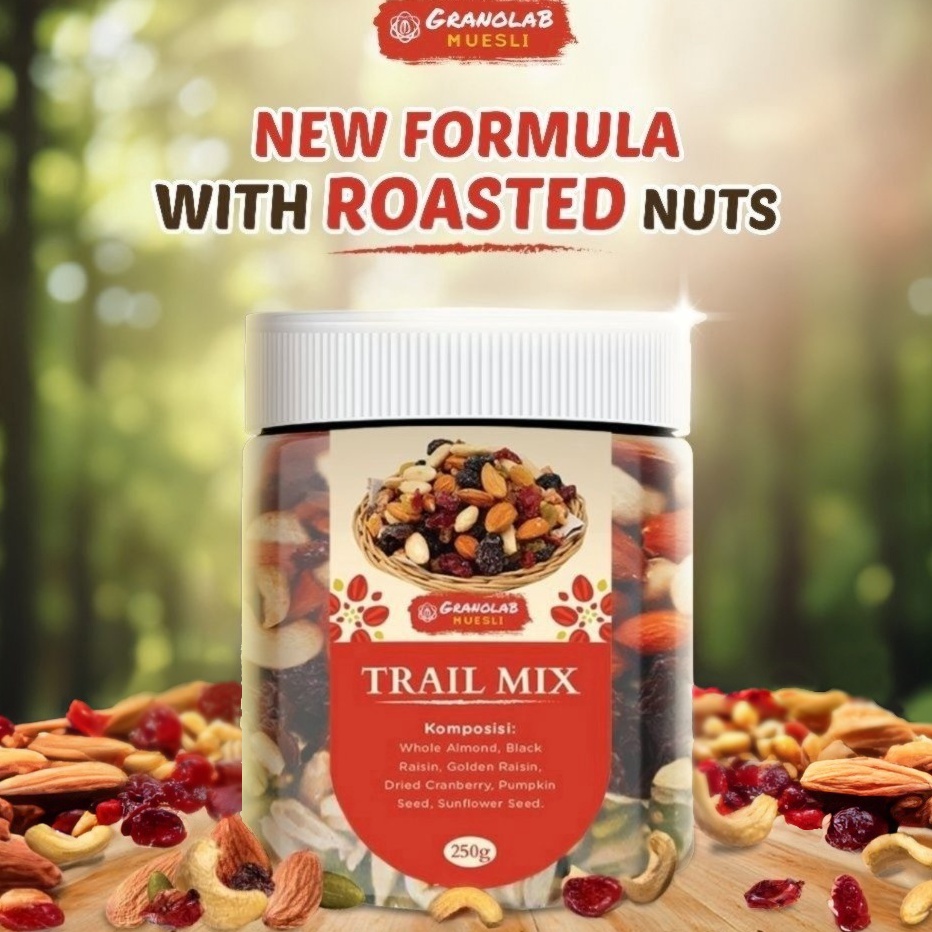 

Bayar Di Tempat Trail Mix 250 gr - Granolab Muesli | Almond, Raisin, Cranberry, Pumpkin Seed, Sunflower Seed Murah Banget