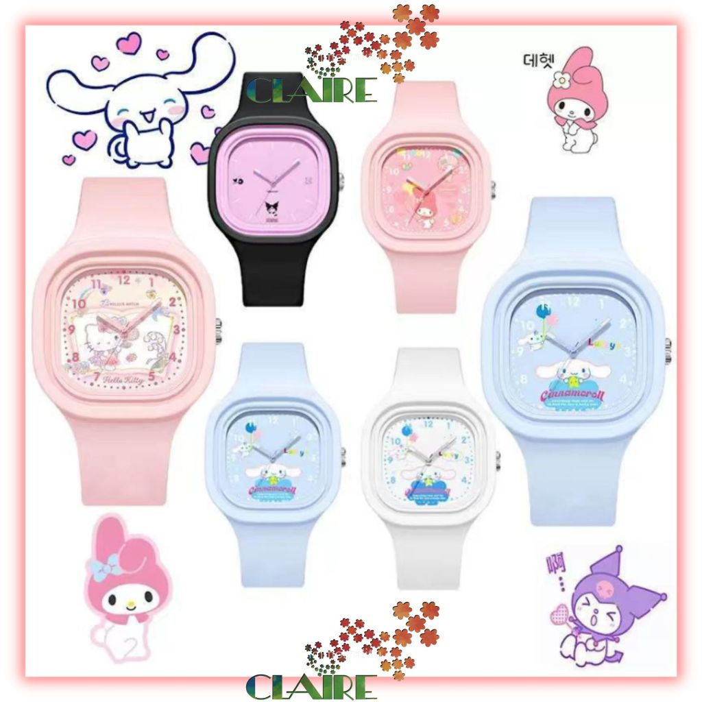 [CLAIRETOYS] Jam tangan anak motif SANRIO jam tangan anti air Jam tangan anak jelly Jam Tangan Anak 