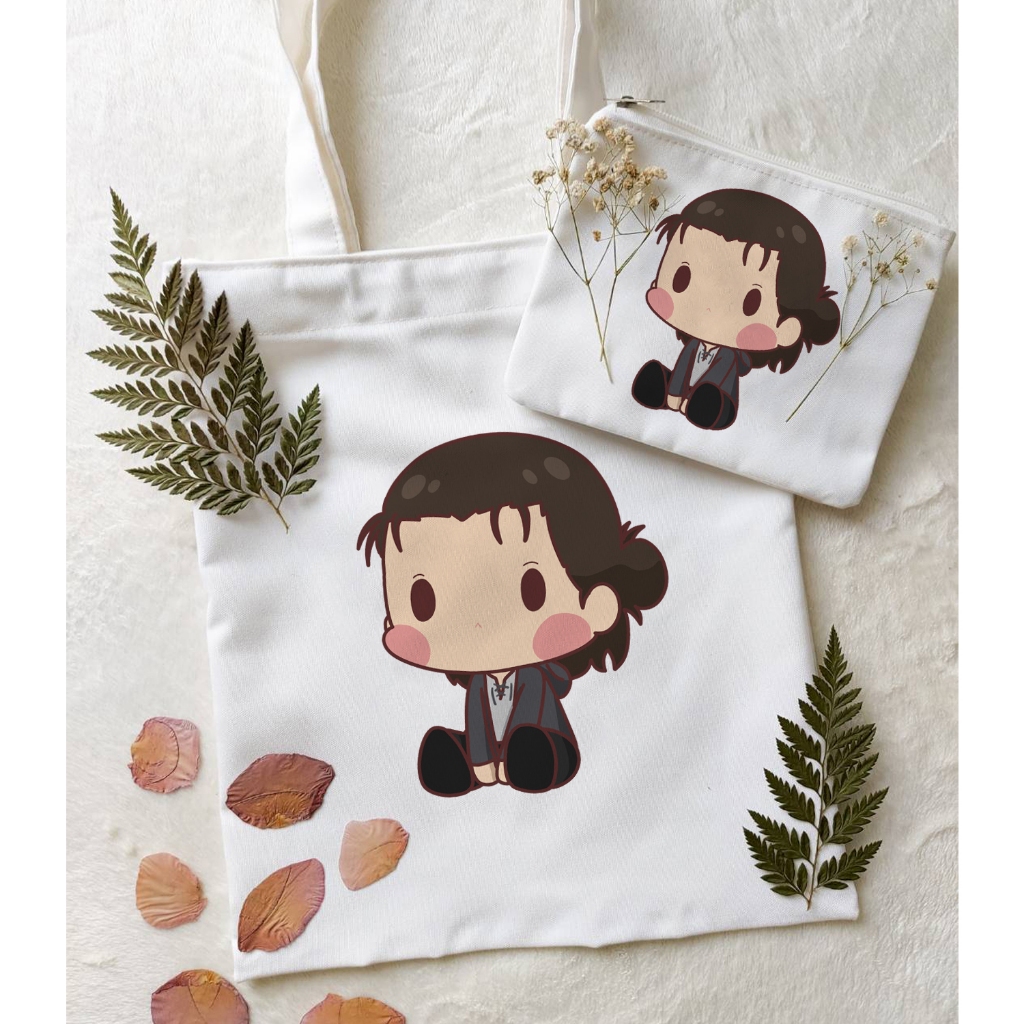 ATTACK ON TITAN TOTE BAG + PENCIL CASE ANIME / ANIME KIT / ANIME FANKIT / AOT / LEVI ACKERMAN / EREN