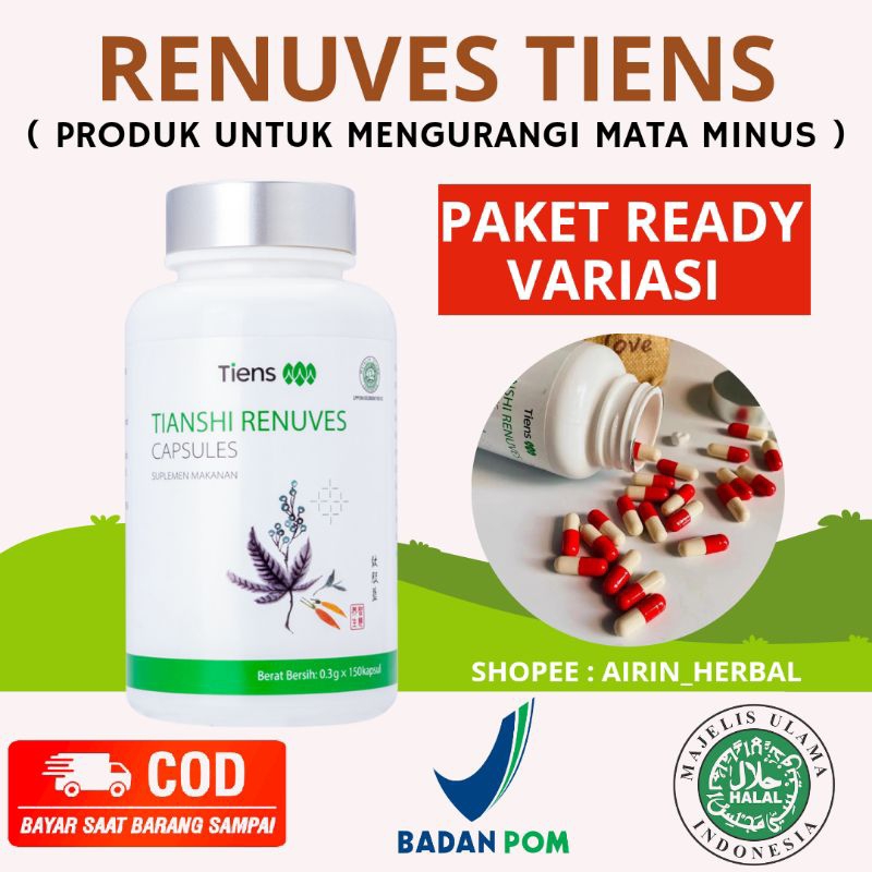 Renuves Tiens | Obat Mata Minus Tiens | Obat Mata Minus & Silinder | Mengurangi Mata Minus