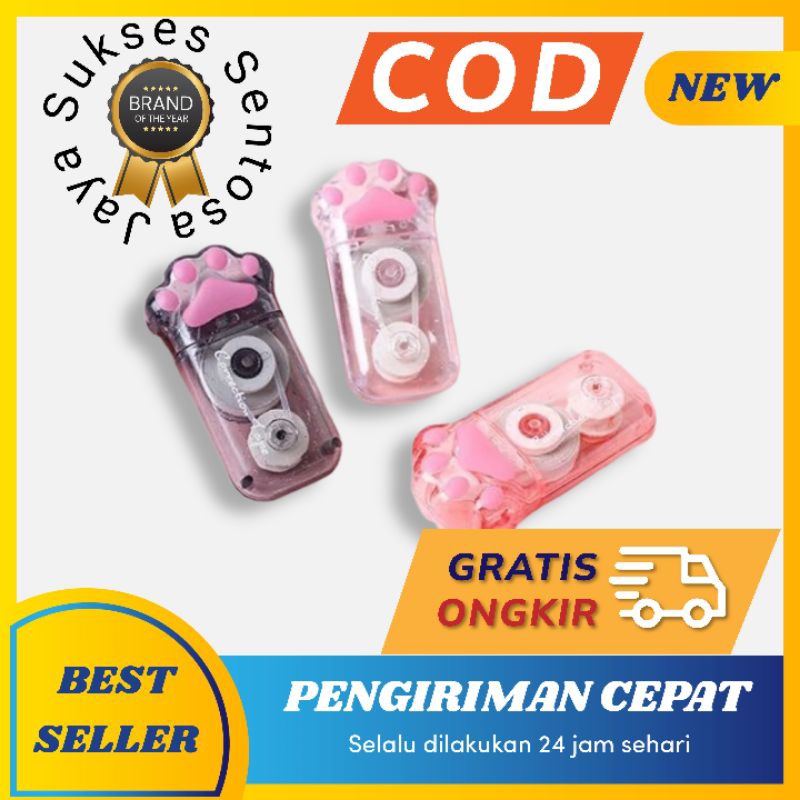 

MILOLI 1 Pcs Correction Tape Cat Paws Mini / 6M Pet Portabel Transparant Aesthetic Tip EX Pita Cute Kucing