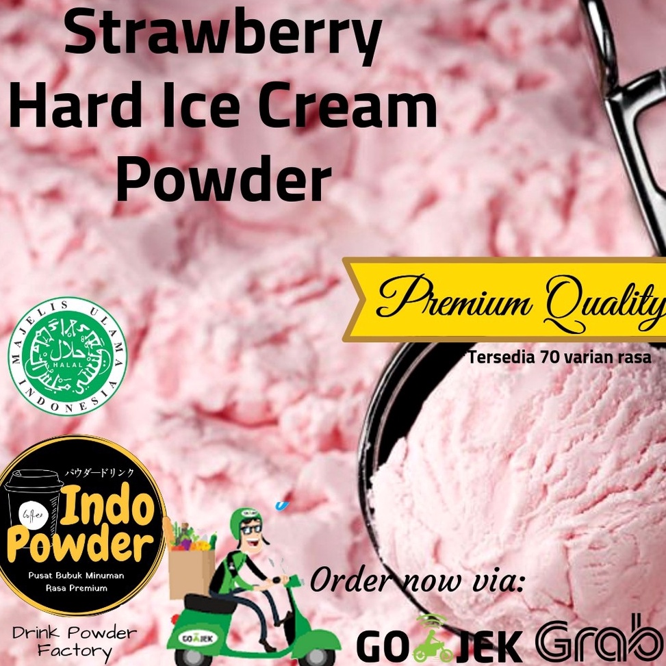 

❤[PROMO ⚡ALE!!!]❤ Strawberry HARD ICE CREAM Powder 1Kg / Bubuk Ice Cream Strawberry 1Kg