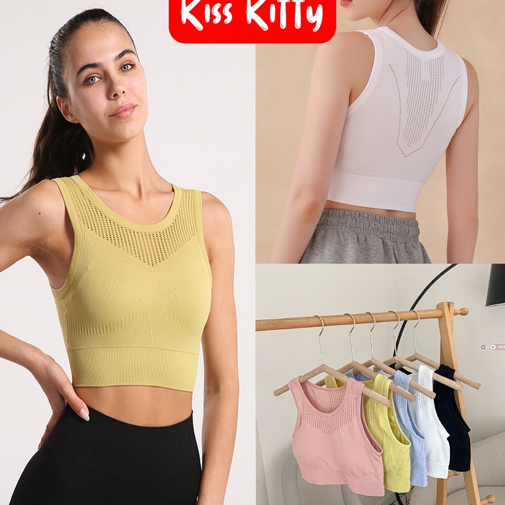 Model Baru.. Sport Bra Tank Top Casual Crop Top Import Bra Tanpa Kawat Korea Yoga Jogging Gym kaos y