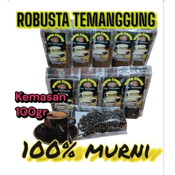 

KOPI MURNI ROBUSTA TEMANGGUNG 100GR KEMASAN STANDING POUCH TRANSPARAN