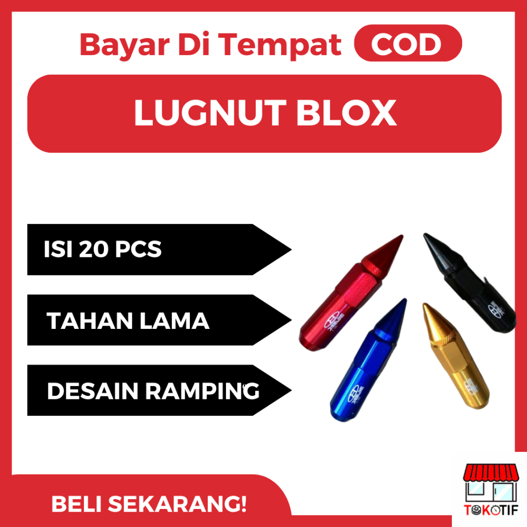 Baut Roda Mobil Racing Lugnut 1.5 MM 20 PCS Baut Velg Blox Mobil Variasi Baut Ban Mobil