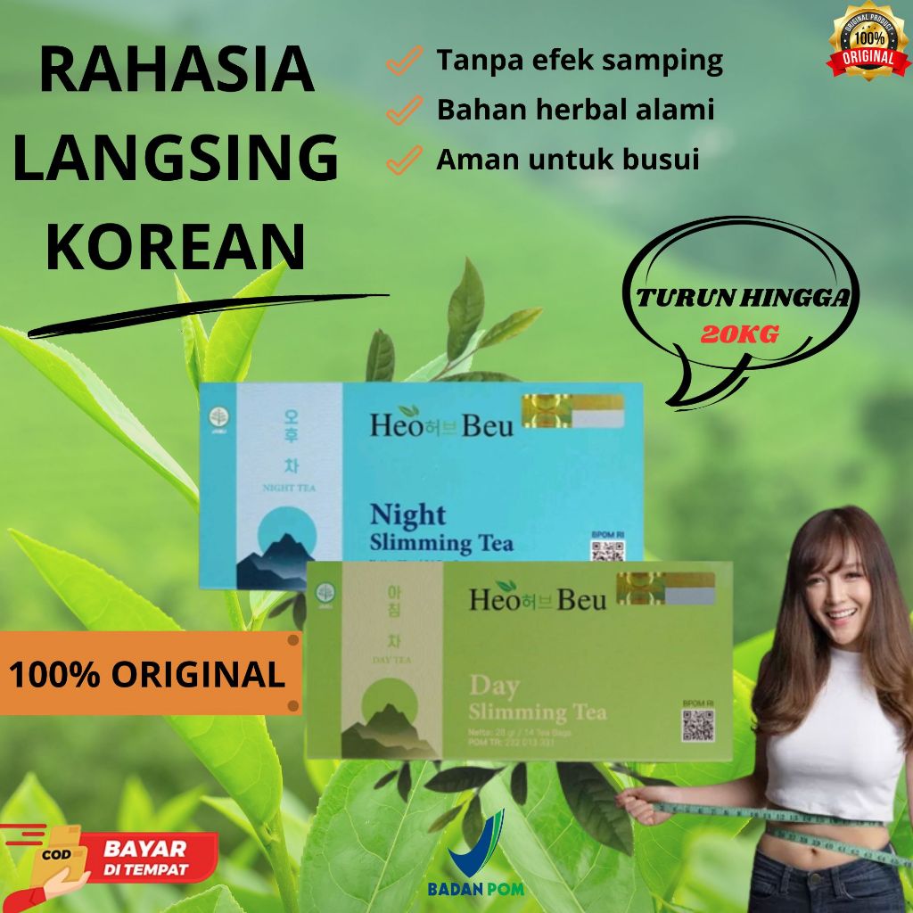 

PAKET HEMATT 2/3 BOX !! TEH HEU BEO TEH HERBAL ALAMI AMPUH MENURUNKAN BERAT BADAN BPOM SLIMING TEA SLIM