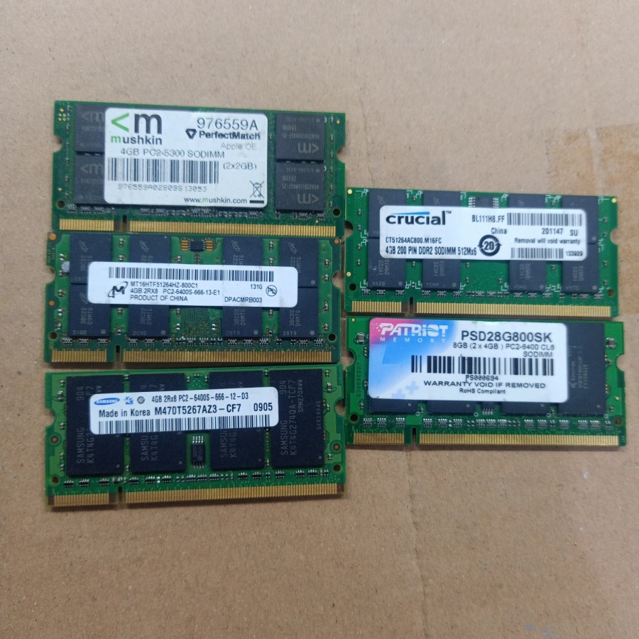 RAM LAPTOP 4GB DDR2 5300S / 6400S MEMORY SODIM 4GB DDR2