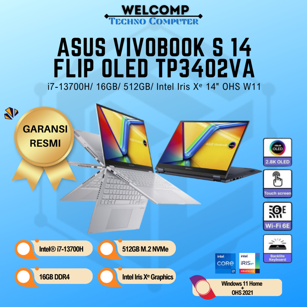 Laptop Asus Vivobook S 14 Flip OLED TP3402VA i7-13700H/512GB/THC W11