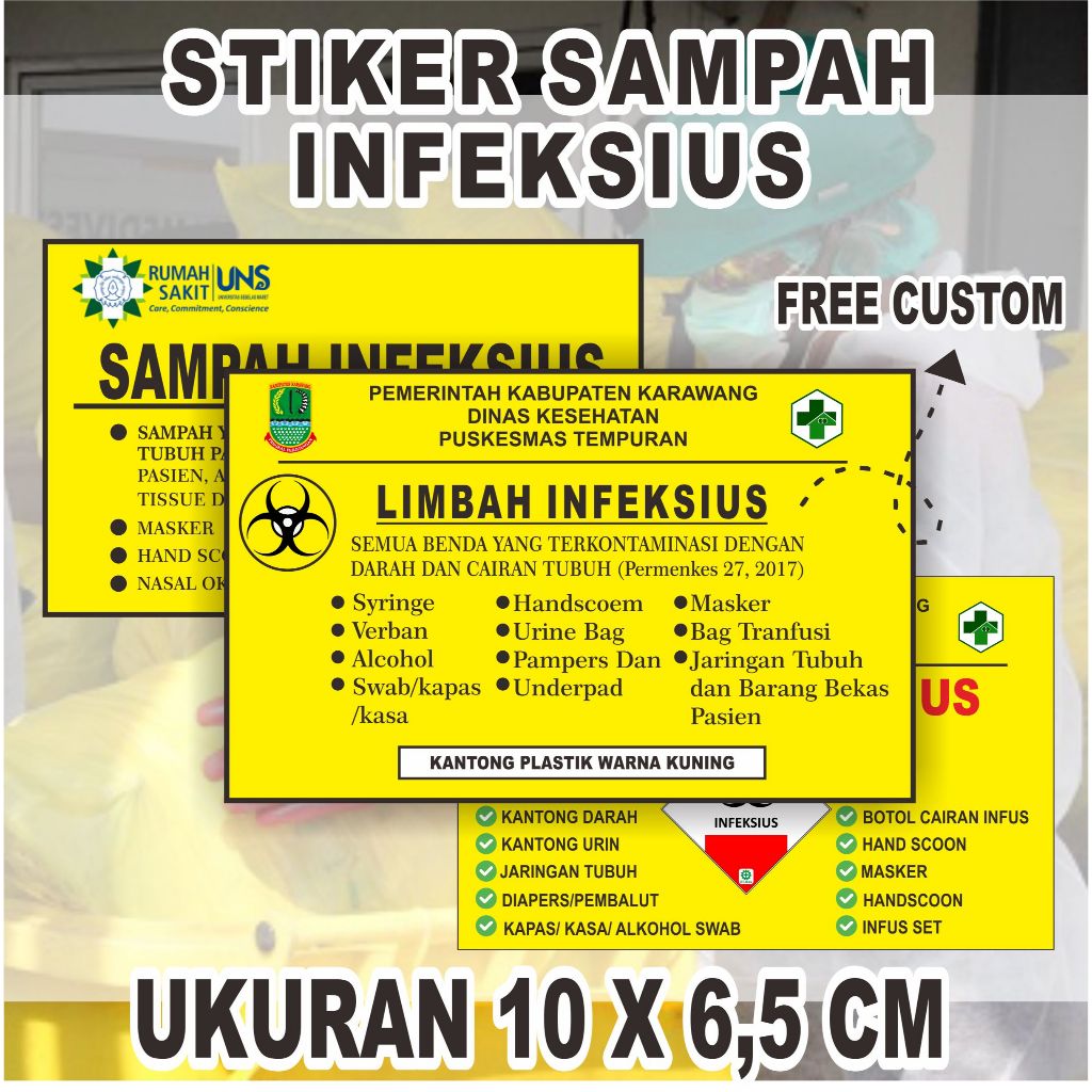 

stiker label untuk sampah medis