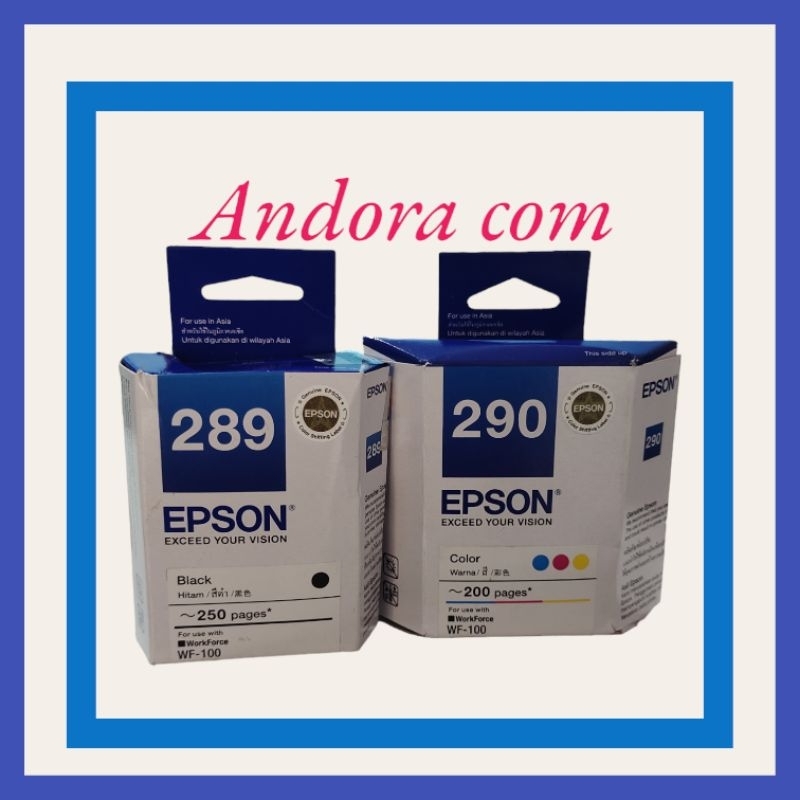 Tinta Epson 289 Black & 290 Color Tinta Printer Epson WF100 - Original