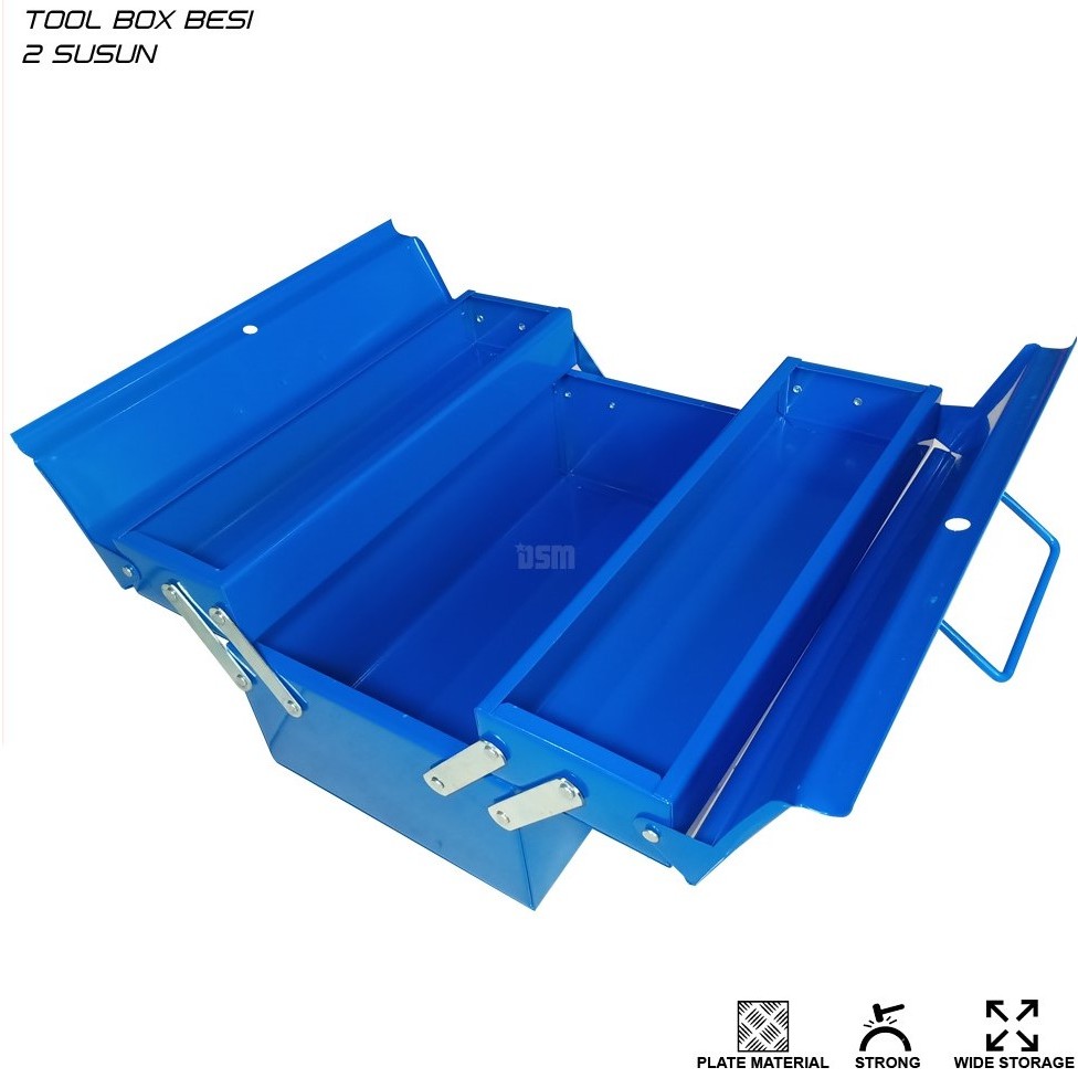 Tool Box Besi KENMATER  Dua Susun UK  35 X 20 X 16 CM  /  Tempat Kunci  Aksesoris Mobil / Perkakas B