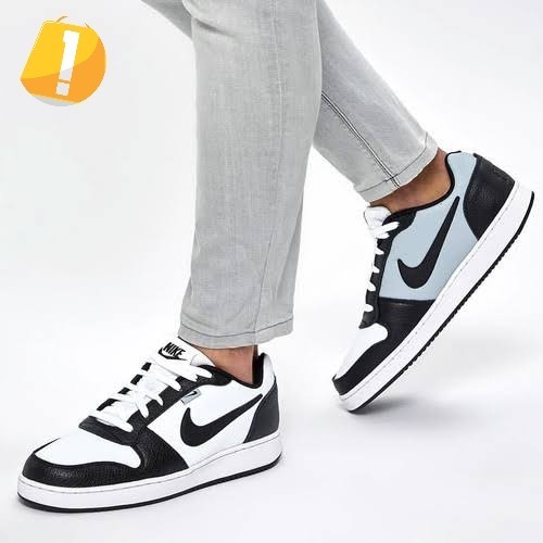 NIKE EBERNON LOW BLACK WHITE SNEAKERS SEPATU JALAN ONESTOPSHOPZ OSS