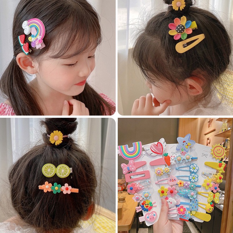 (isi 14) Set Jepit Rambut Anak 14 IN 1 / Hair Clip Anak / Jepitan Rambut Anak Perempuan / Jepit Ramb