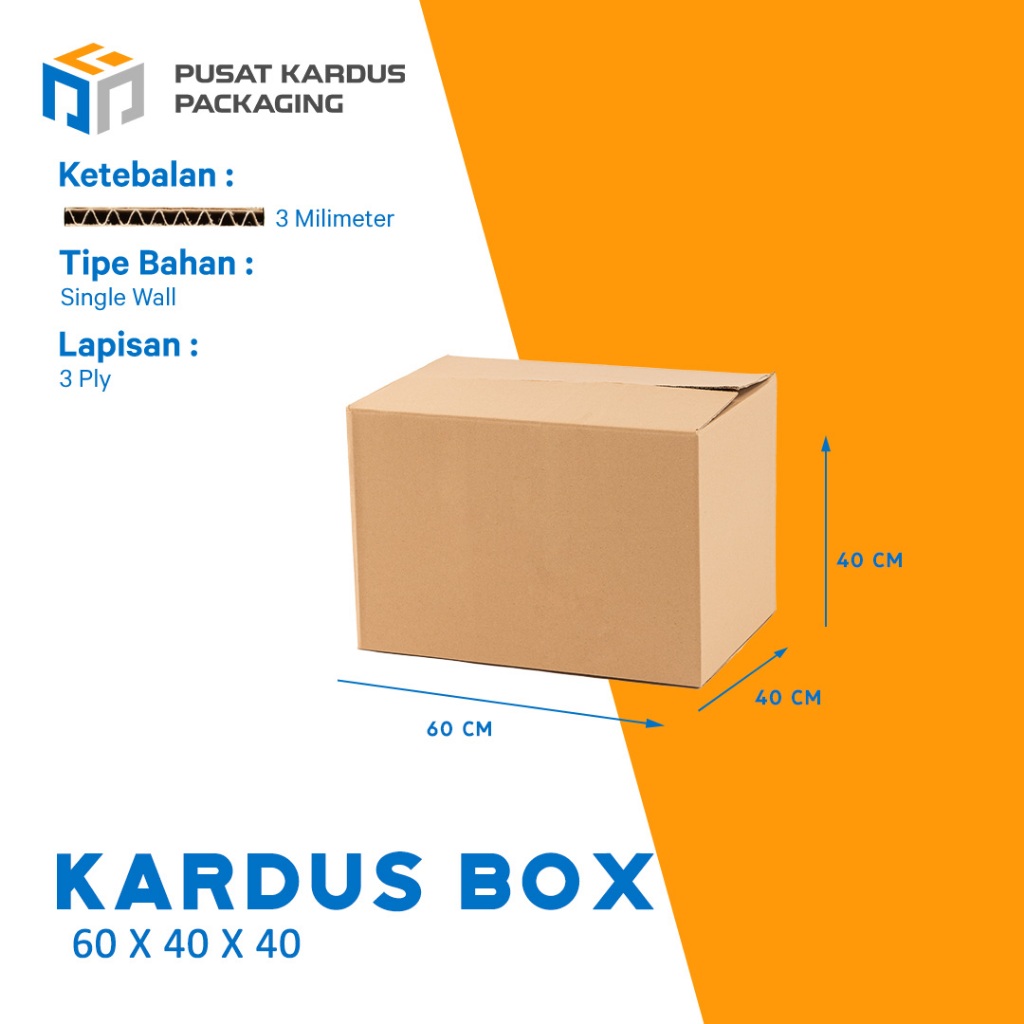 

Kardus Polos Pindahan, Single Wall 60x40x40