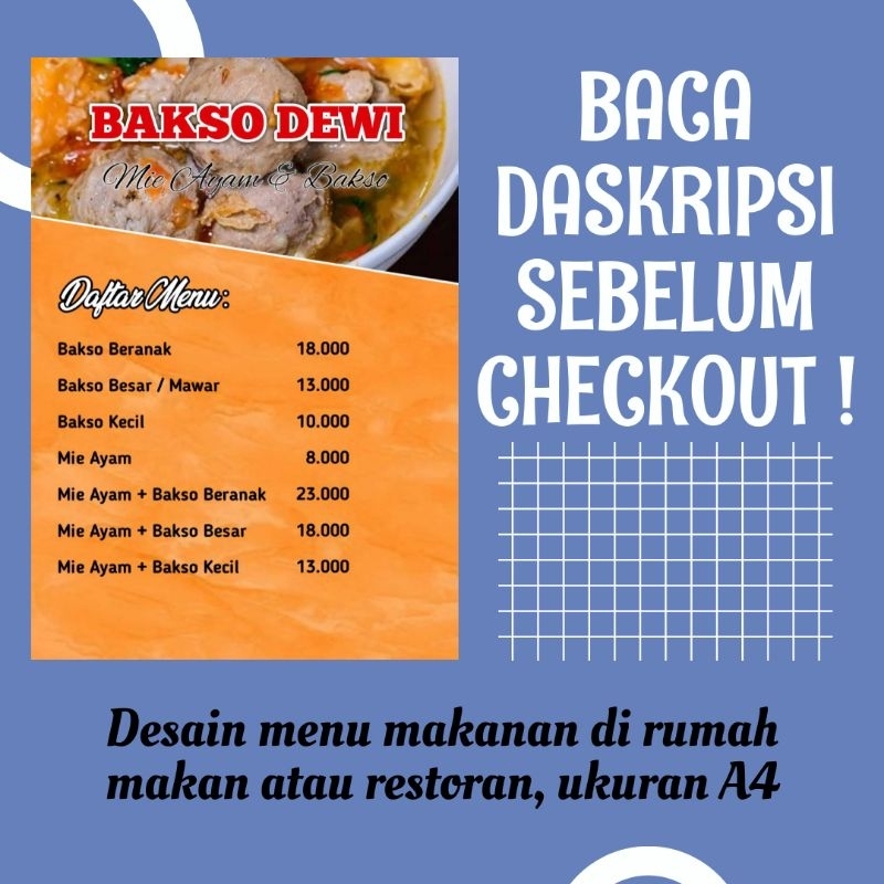Desain Menu Makanan