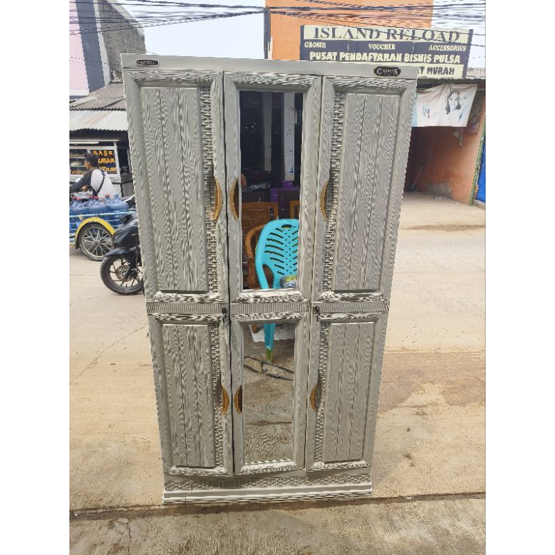lemari pakaian plastik gantungan 3pintu napolly