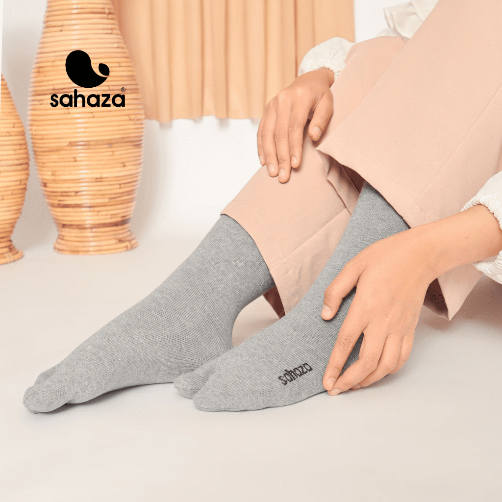 SAHAZA - Kaos Kaki Jempol Wanita Muslimah Dewasa Polos Katun Reguler Warna