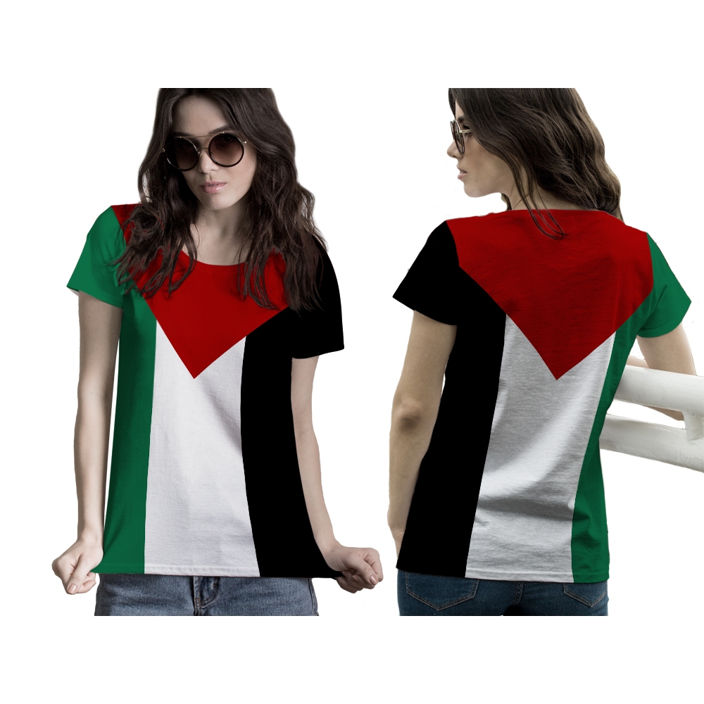 [Riashop] Kaos Free Palestina | Kaos Palestina Wanita | Kaos Save Palestina Lengan Pendek