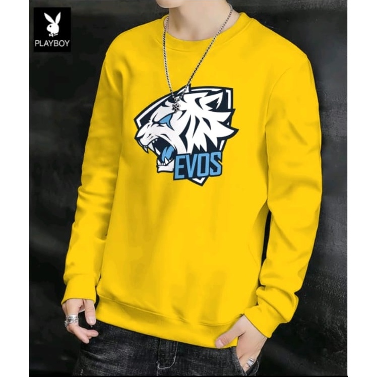 Bisa COD Sweater Keren Promo Sale Kaos Pria Kekinian Game Evos Baju Unisex Gamers Terbaru Crewneck Cowok Kasual Sweter Pria Distro Kaos Pria Lengan Panjang Sweater Remaja Dewasa Kaos Oblong Kasual Murah