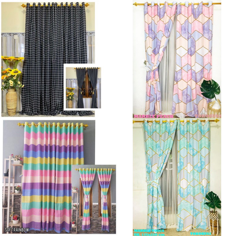 Gorden Aesthetic Pintu Jendela 12 Ring AESTHETIC Kotak Hitam