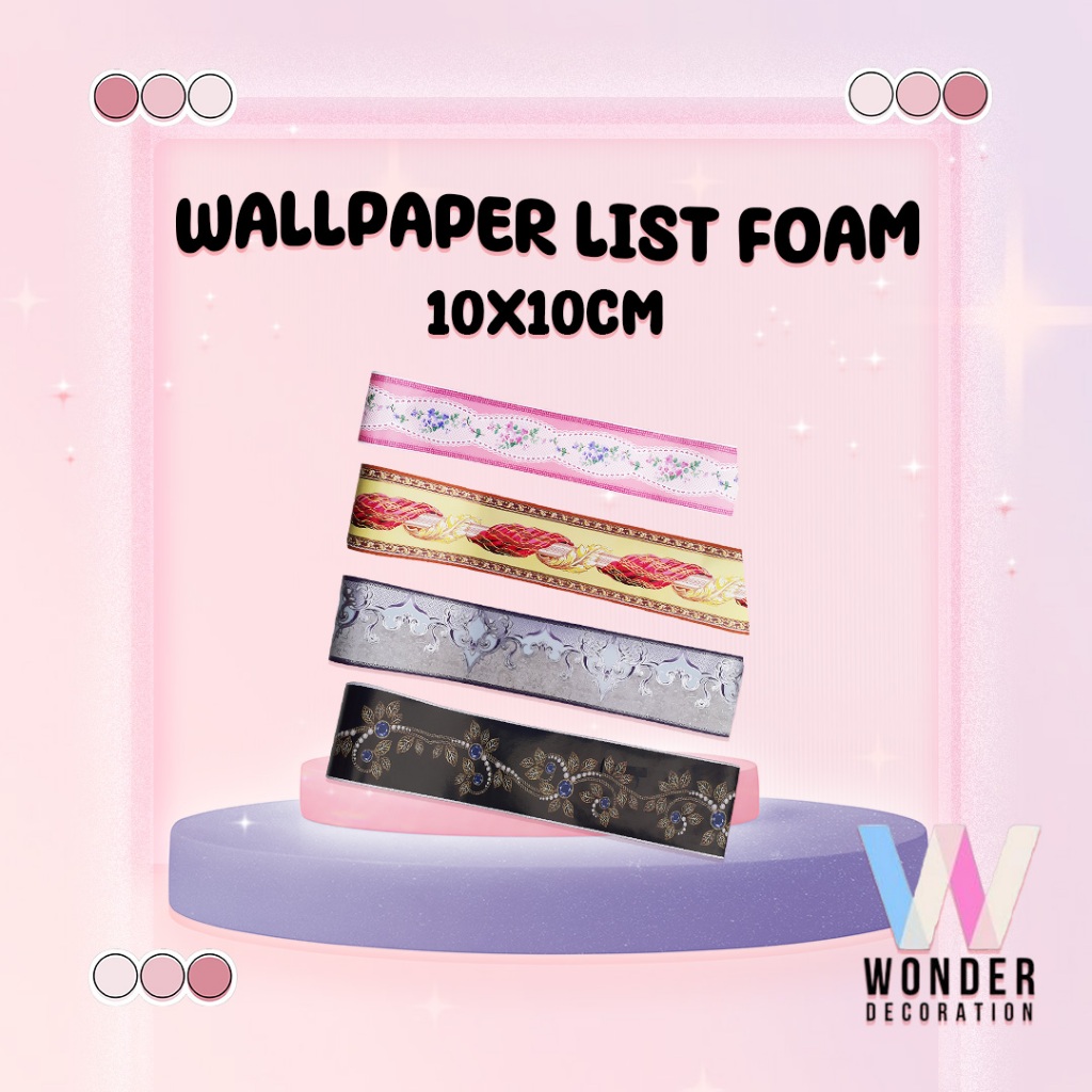 Wallpaper List Foam Wallborder Foam 3D / Wall Border List / List dinding Ukuran 10Cm X 10M -Wonderde