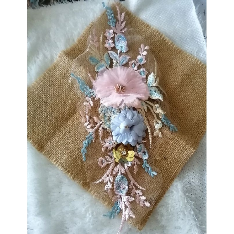 renda bordir bunga patch bordir 3D