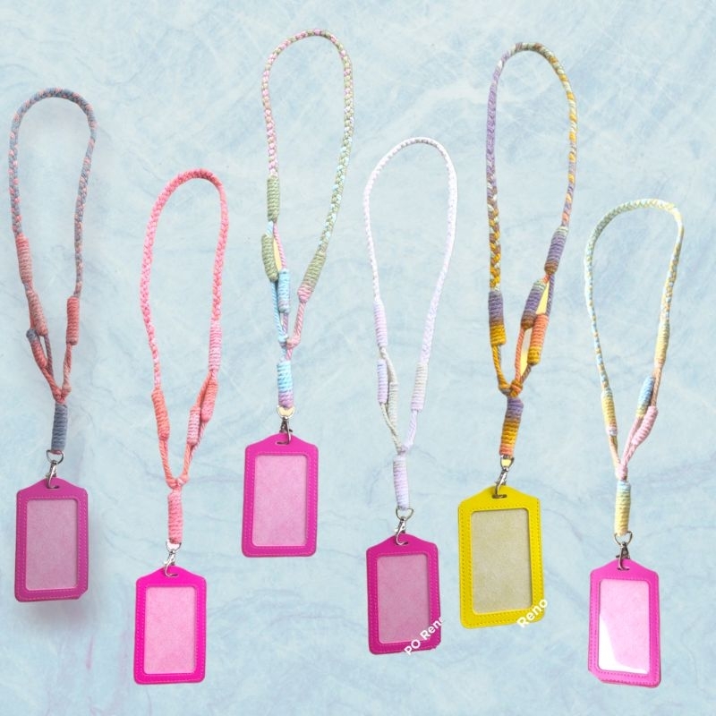 

RAINBOW Macrame tali lanyard id card /Macrame gantungan hp