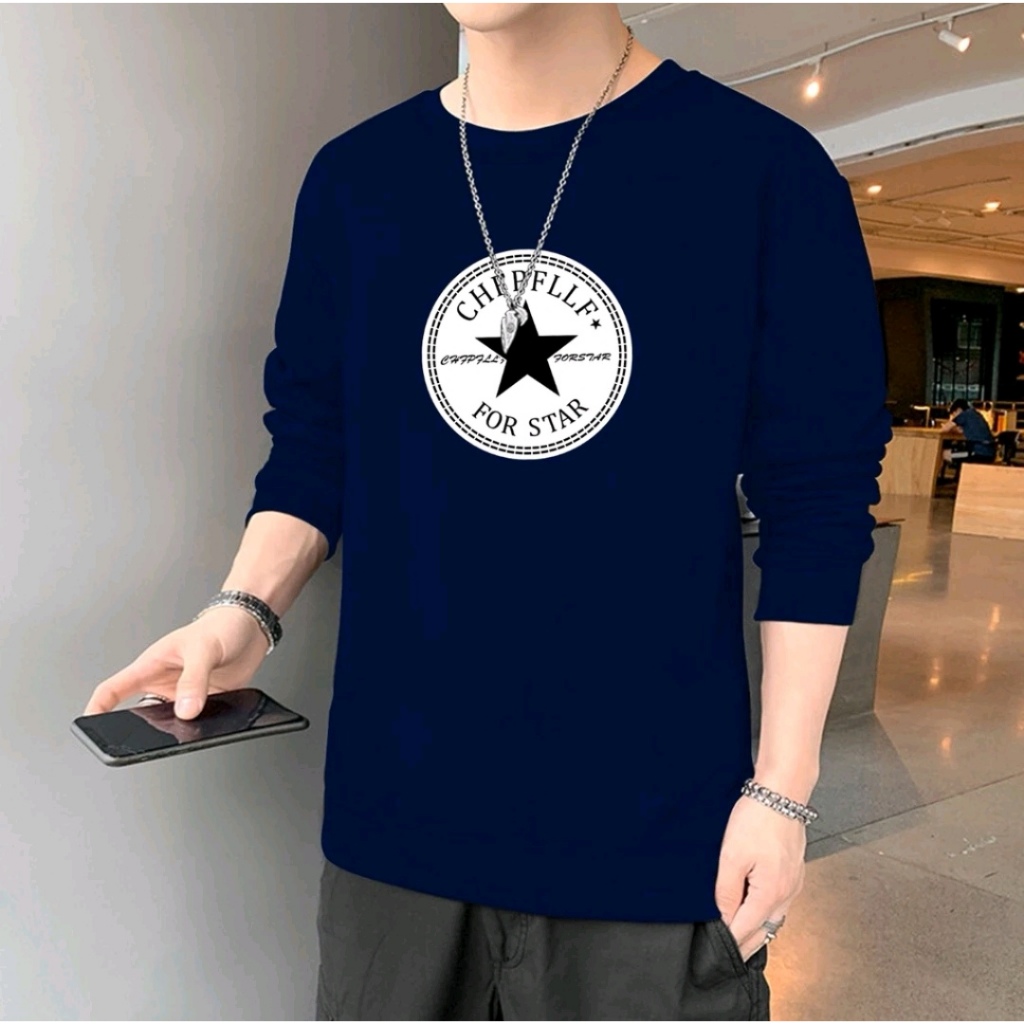 Bisa COD Sweater Keren Promo Sale Kaos Pria Kekinian For Star Kaos Pria Lengan Panjang Baju Unisex Cowok Terbaru Sweter Pria Distro Crewneck Cowok Kasual Kaos Oblong Murah Terlaris Sweater Remaja Dewasa