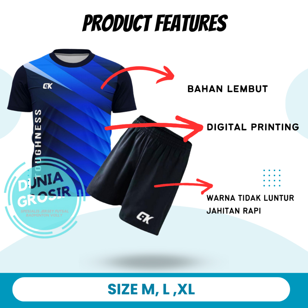1 SET PAKAIAN OLAHRAGA PM JERSEY RUNNING KAOS LARI BAJU TRAINING PRIA PAKAIAN OLAHRAGA FULL PRINITNG