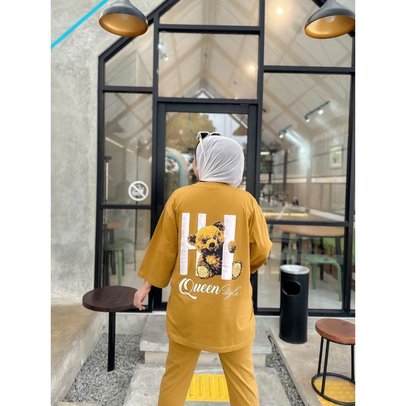 stelan Tunik kaos oversize Queenstyle original