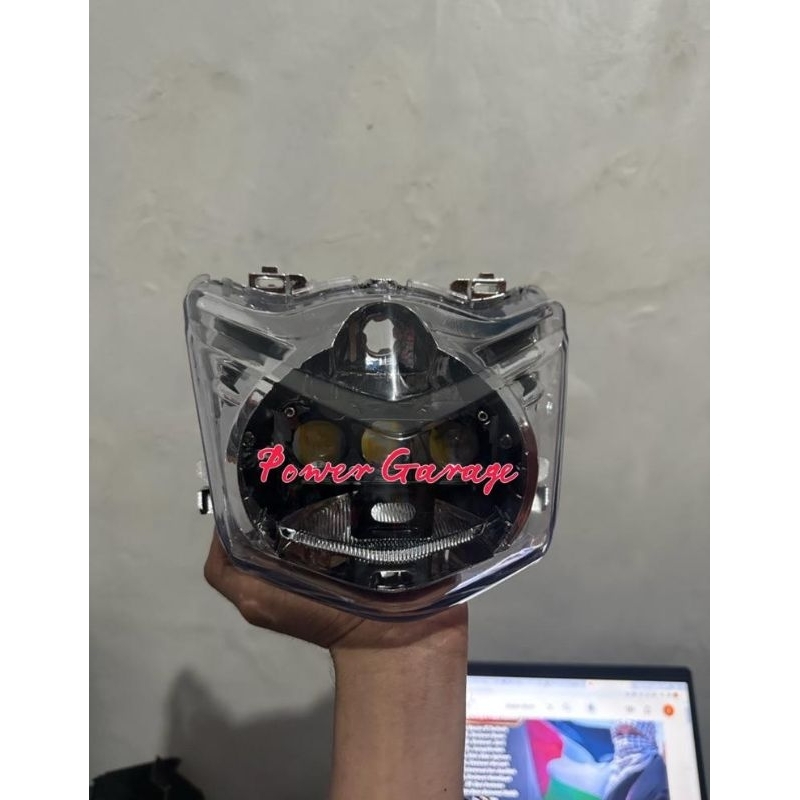 Reflektor Lampu Depan Daymaker Predator 3 Mata 2 Warna Beat Fi 2013-2015 Kualitas Terbaik