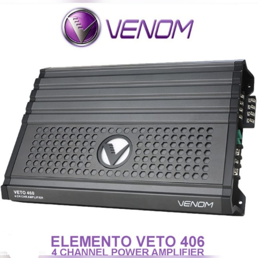 Venom Elemento Veto 460 Power Amplifier 4Ch 4 Channel Audio Mobil