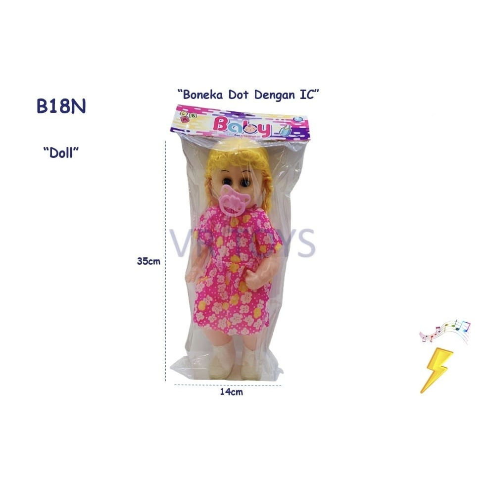 MAINAN ANAK BONEKA BAYI PAKAI DOT - BISA NANGIS B18N