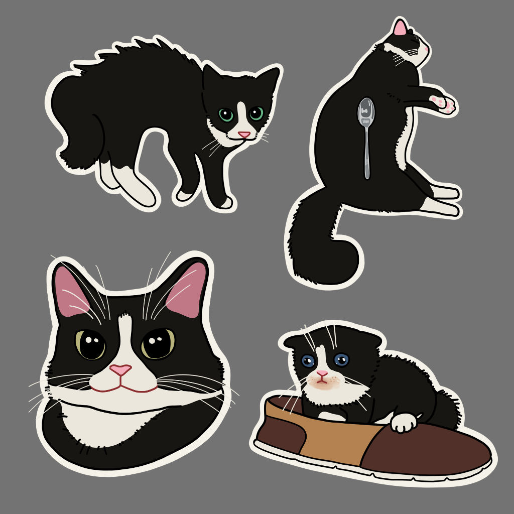 

Custom Kustom Stiker Glitter Set Kucing Hewan Peliharaan dan Gantungan Kunci