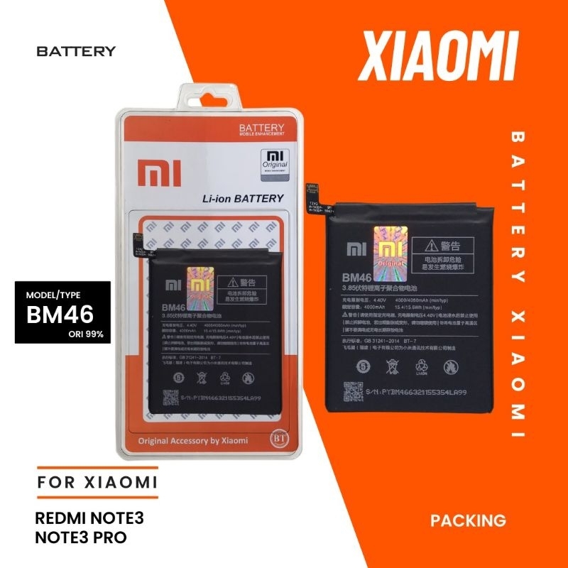 Baterai Max 100% Redmi Note 3 Redmi Note 3 PRO Original - BM46