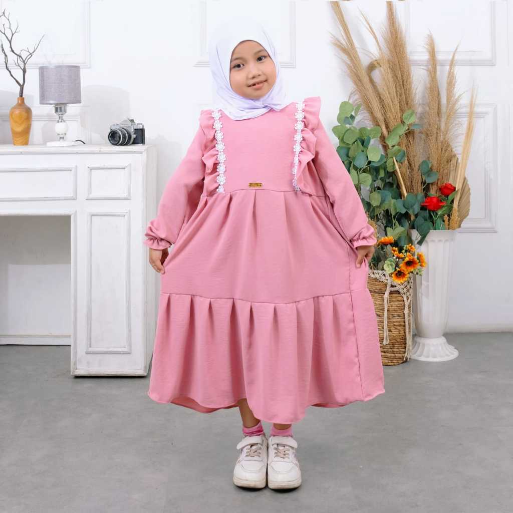 DRESS ANAK PEREMPUAN GAMIS ANAK TERBARU 2023 BAJU MUSLIM ANAK KEKINIAN