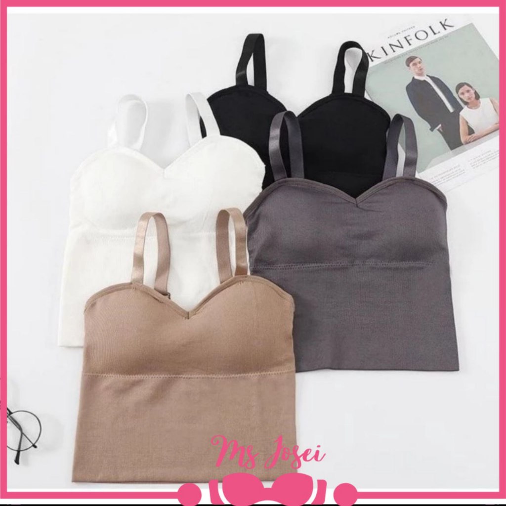 MS JOSEI - Tanktop Bra Fashion Gym Bra Olahraga push up wanita tanpa kawat elastis sexy Tanktop Import BRA142