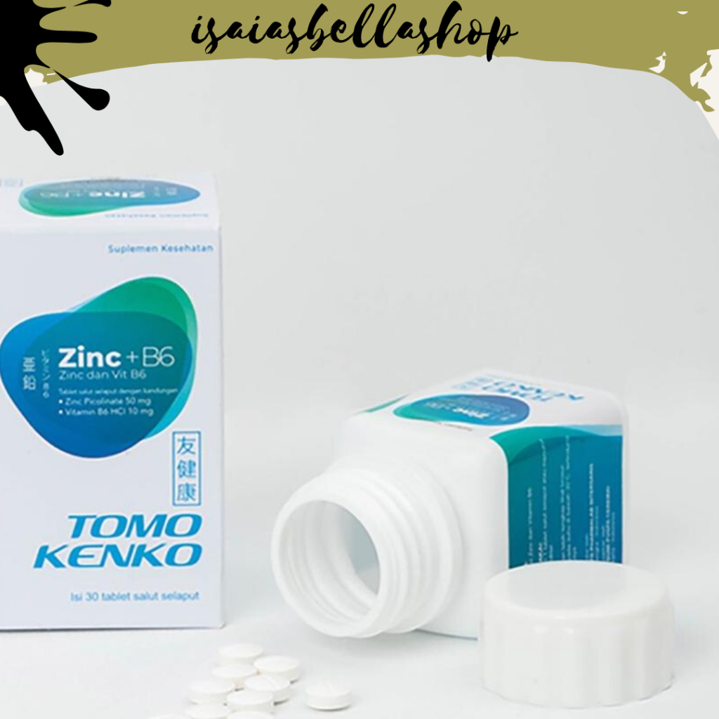 VITAMIN TOMO KENKO ZINC 50mg+B6 30CAPS|Tomo Kenko Zinc 50 mg + Vitamin B6 High Quality | Daya tahan 