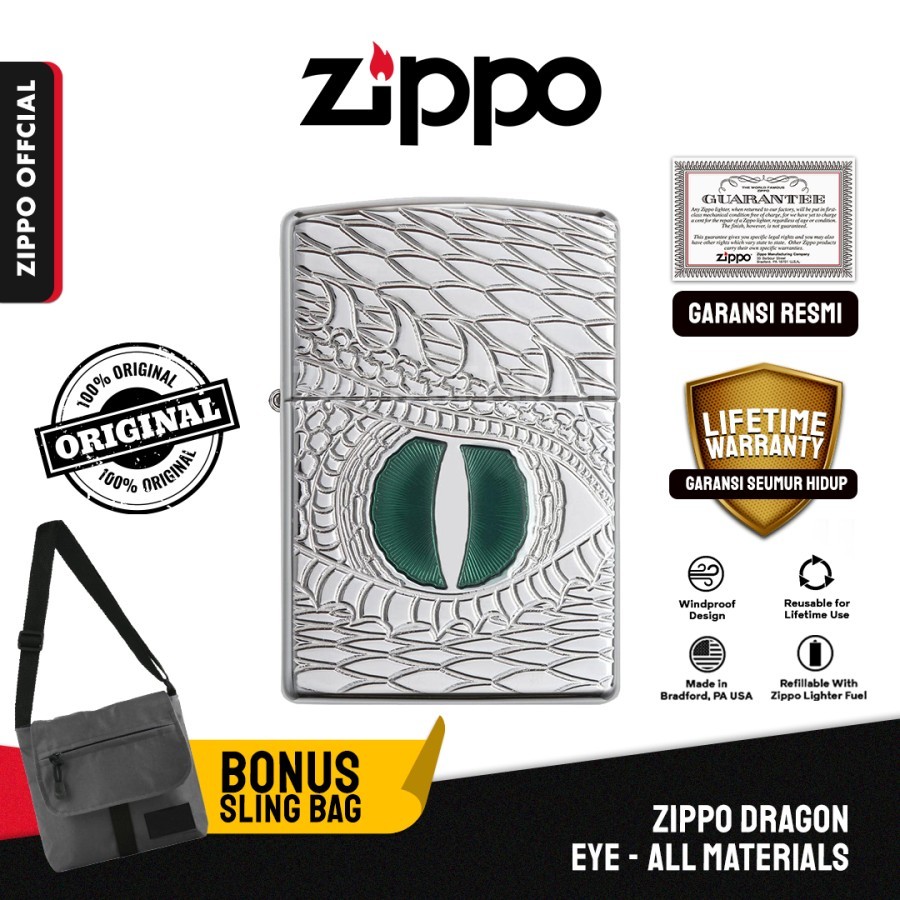 Zippo Original Dragon Eye 28807 | Garansi Lifetime | Original USA