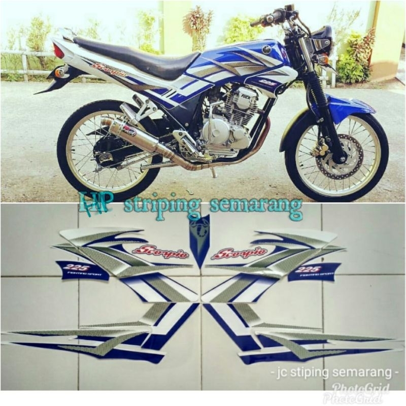 Striping Yamaha Scorpio kotak 2004 Biru