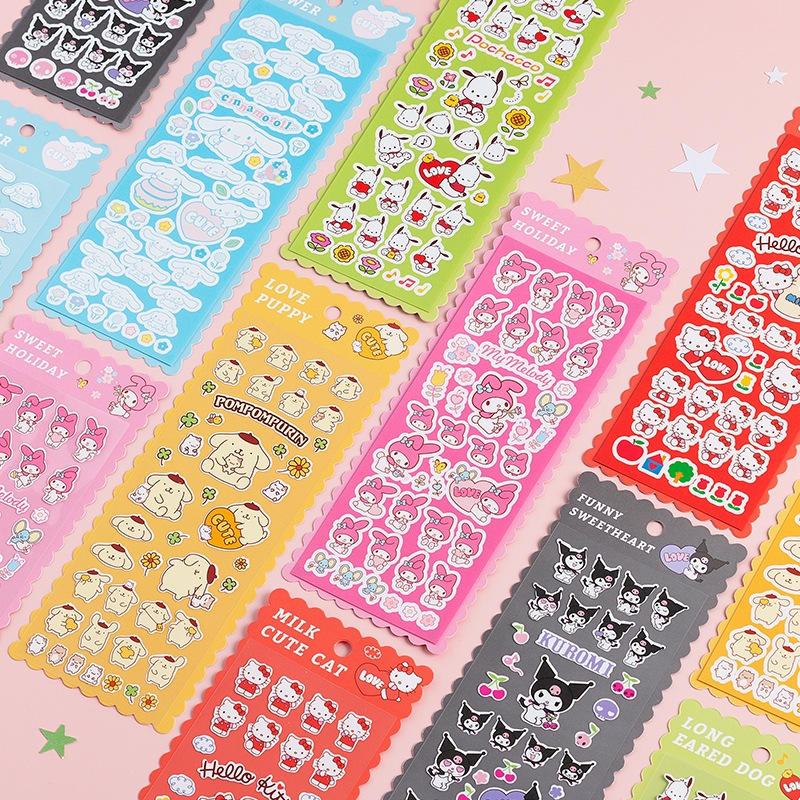 

✨COD Stiker Glitter Sanrio yang lucu Melody Kuromi Stiker Kartun Stiker Foto Album Dekoratif Cocok untuk Dekorasi Scrapbook Korean Aesthetic -GS
