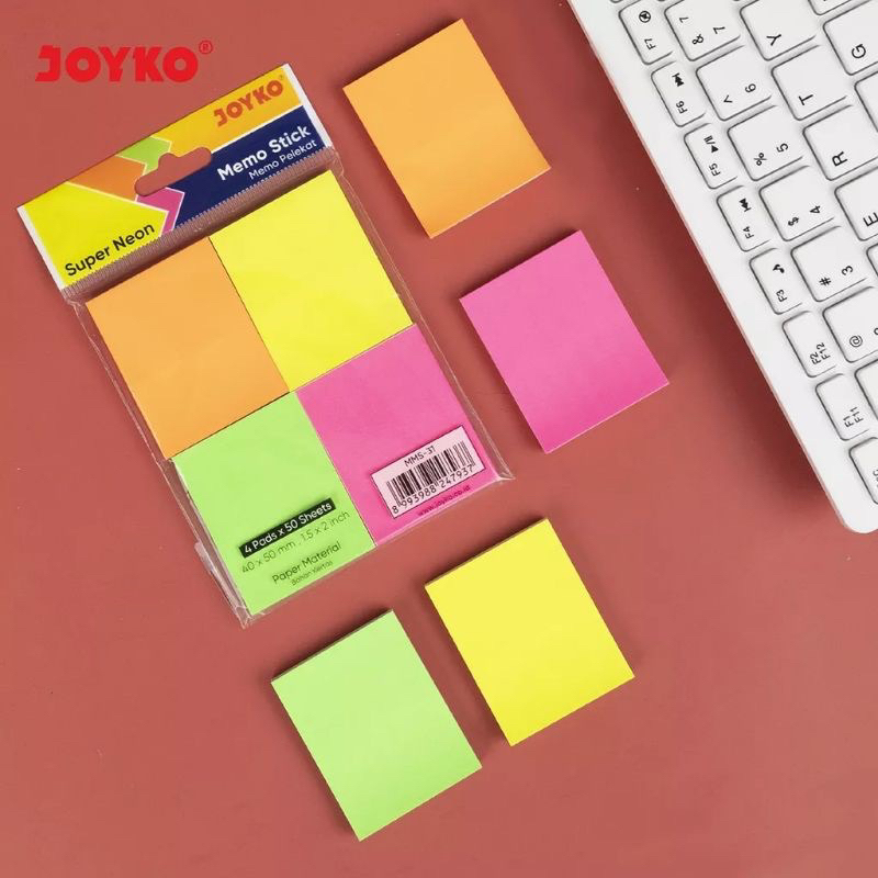 

[B414] Memo Stick Sticky Note Kertas Memo Tempel Joyko MMS-31 Super Neon