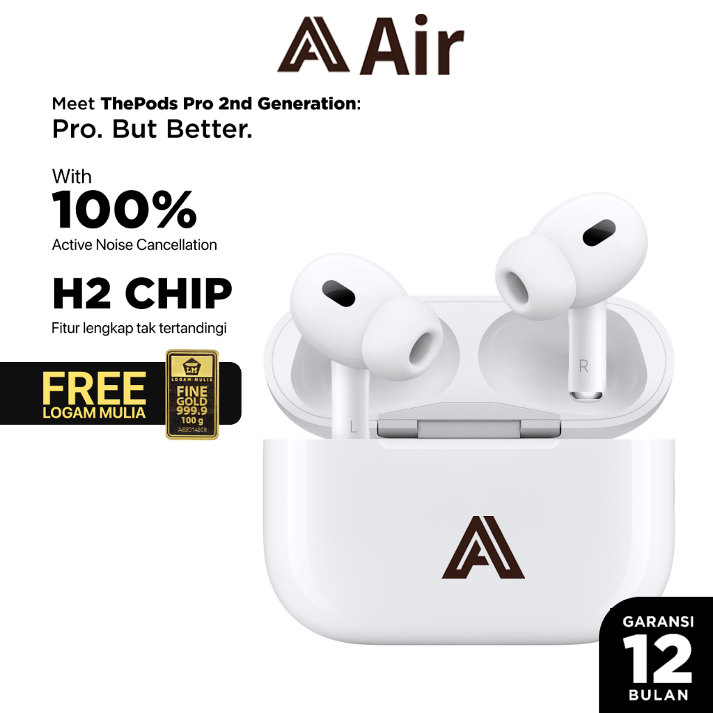 ThePods PRO 2023 - (IMEI &amp; Serial Number Detectable + Spatial Audio) - Final Upgrade Version 9D Hifi Stereo True Wireless Stereo Bluetooth Headset Earphone Mini Earbuds - Headphone ANC TWS Charging Case Earpods - By Pods Indonesia