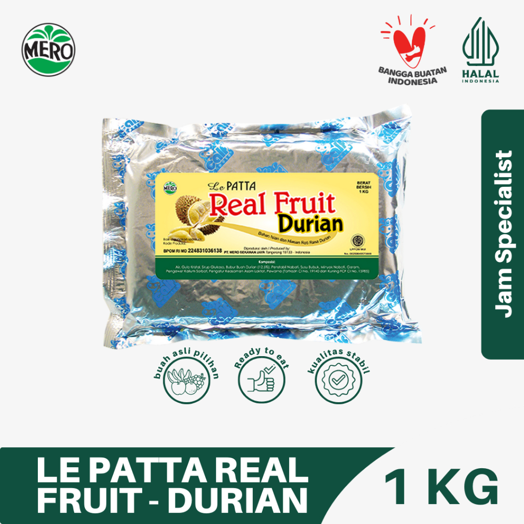 

Le Patta Real Fruit Durian 1kg (PENGIRIMAN GOJEK-GRAB)