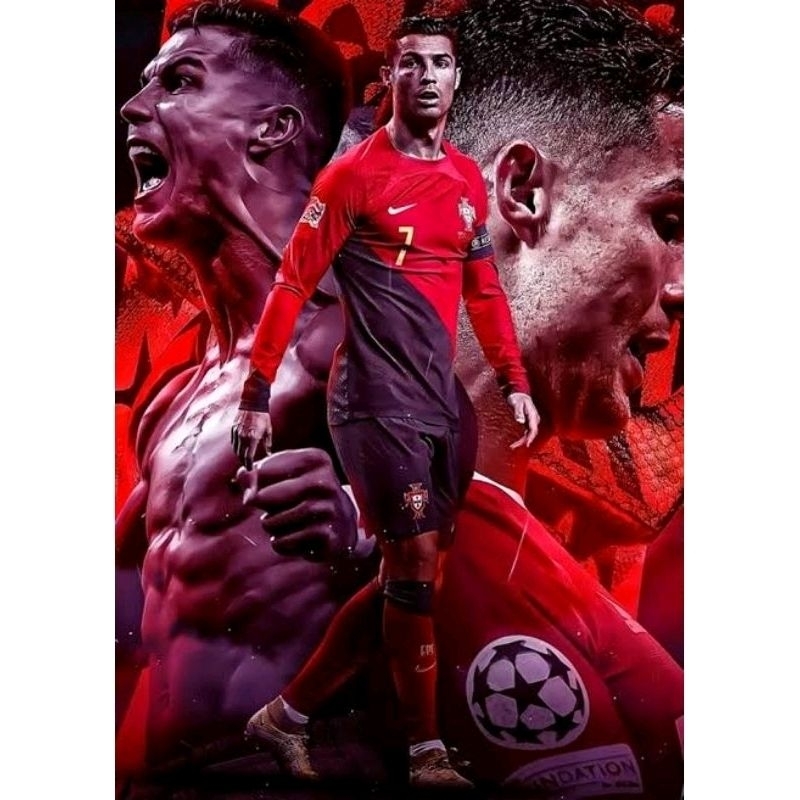 poster c.ronaldo ukuran 1meter udah ada stiker ya tinggal tempel di dingding