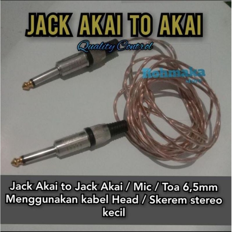 Kabel Jack AKAI to AKAI Kabel Head Skerm panjang 5 10 15 20 meter kabel mic kecil
